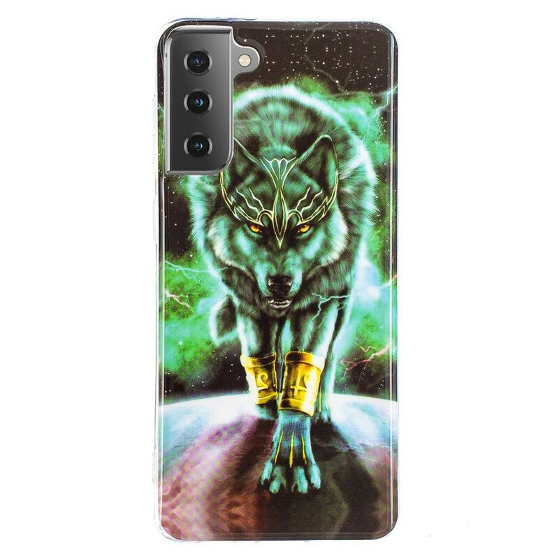 Deksel Til Samsung Galaxy S21 5G Fluorescerende Wolf Series