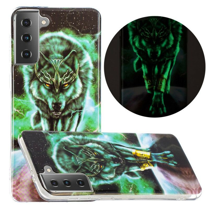 Deksel Til Samsung Galaxy S21 5G Fluorescerende Wolf Series