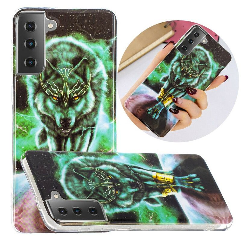 Deksel Til Samsung Galaxy S21 5G Fluorescerende Wolf Series