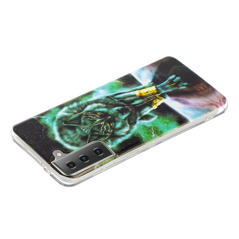 Deksel Til Samsung Galaxy S21 5G Fluorescerende Wolf Series