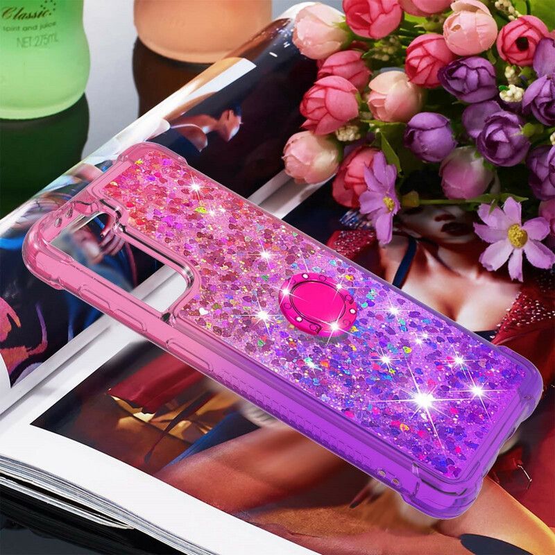 Deksel Til Samsung Galaxy S21 5G Glitter Ring-støtte
