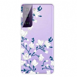 Deksel Til Samsung Galaxy S21 5G Hvite Blomster