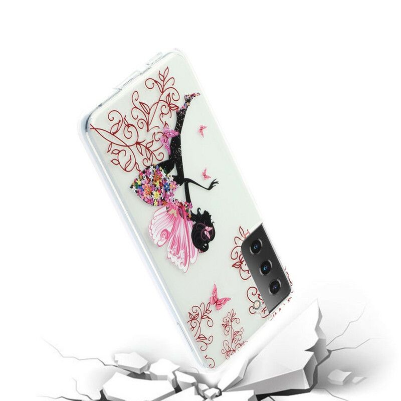 Deksel Til Samsung Galaxy S21 5G Transparent Blomsterfe