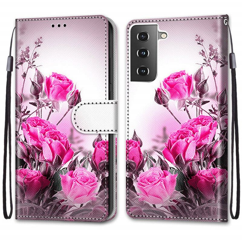 Folio Deksel Til Samsung Galaxy S21 5G Magiske Blomster