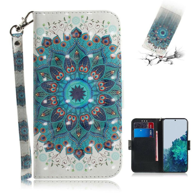 Folio Deksel Til Samsung Galaxy S21 5G Med Kjede Masterful Strappy Mandala