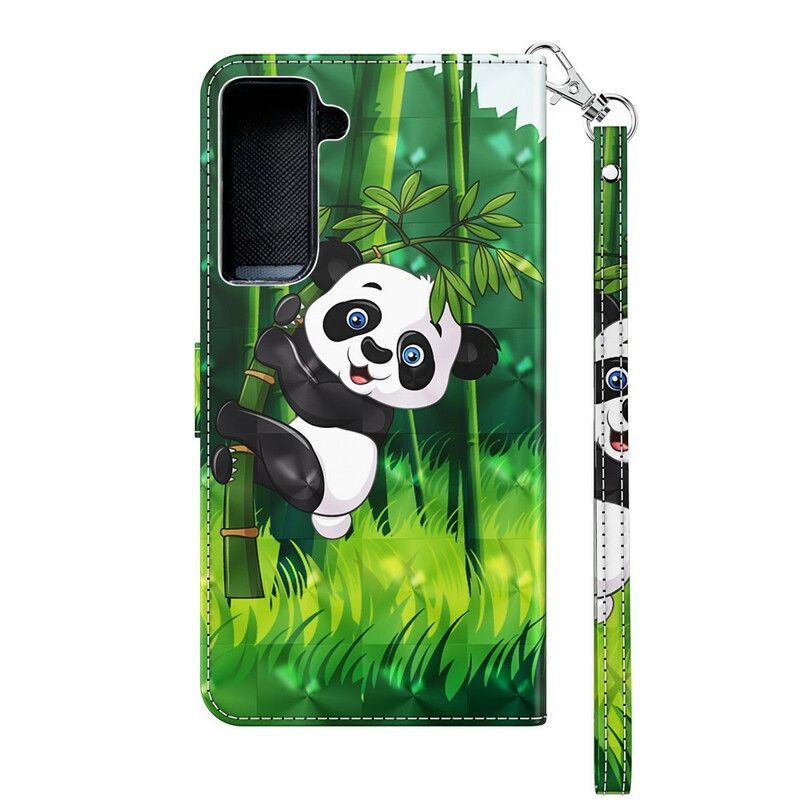 Folio Deksel Til Samsung Galaxy S21 5G Panda Og Bambus