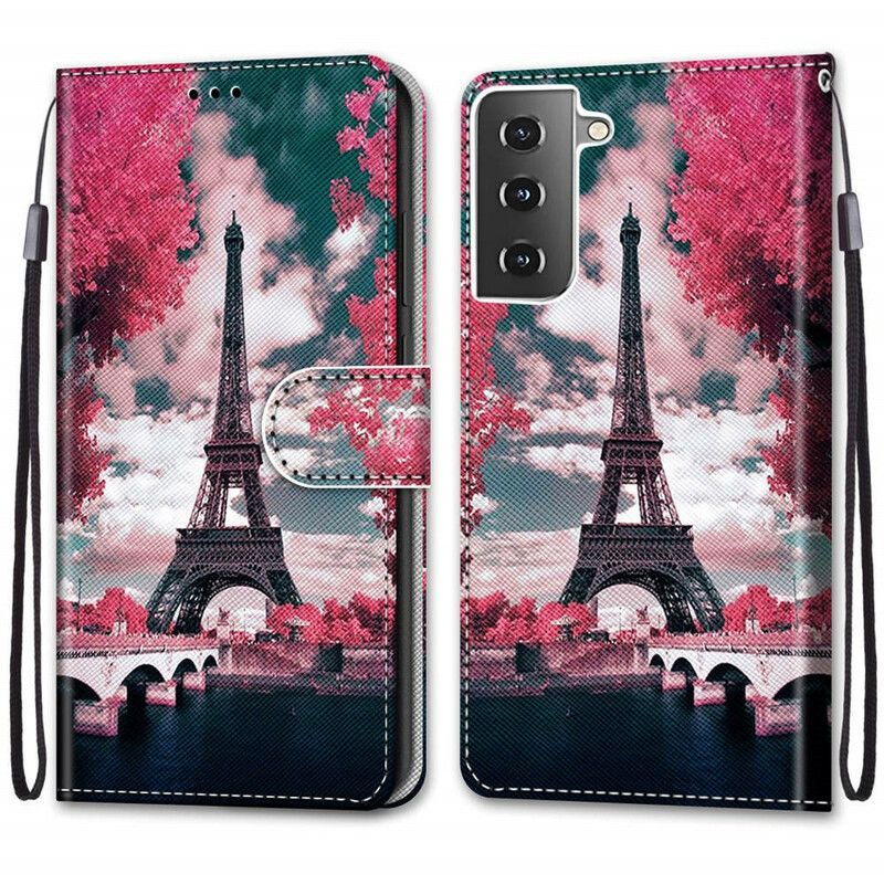 Folio Deksel Til Samsung Galaxy S21 5G Paris I Blomst