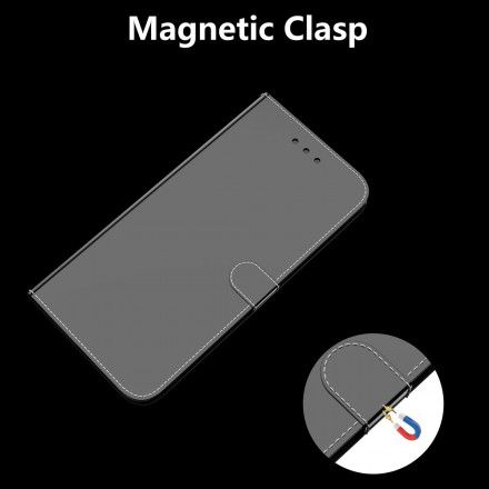 Lærdeksel Til Samsung Galaxy S21 5G Speil I Kunstskinn