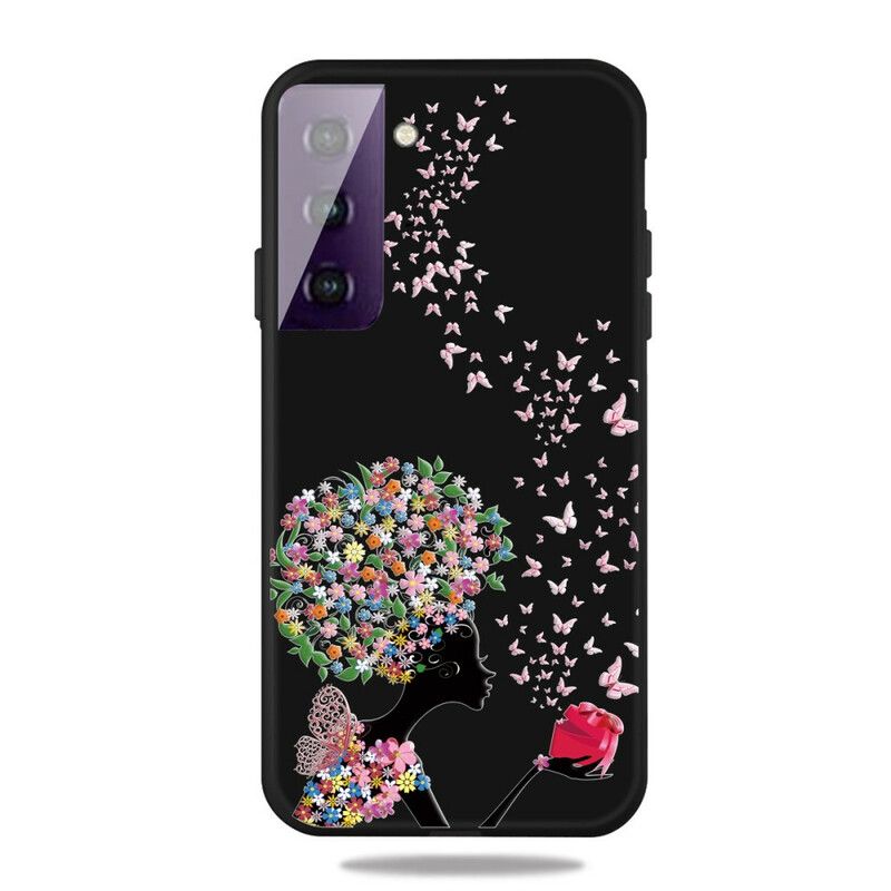 Mobildeksel Til Samsung Galaxy S21 5G Kvinne Med Blomsterhode