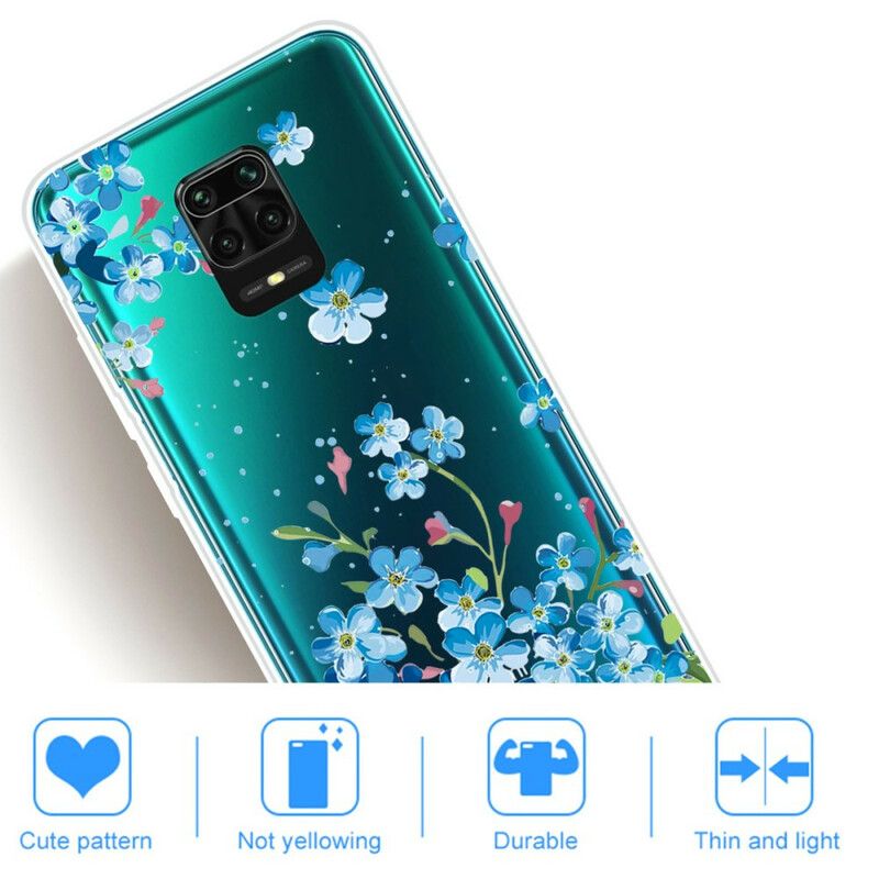 Deksel Til Xiaomi Redmi Note 9S / Note 9 Pro Blå Blomster