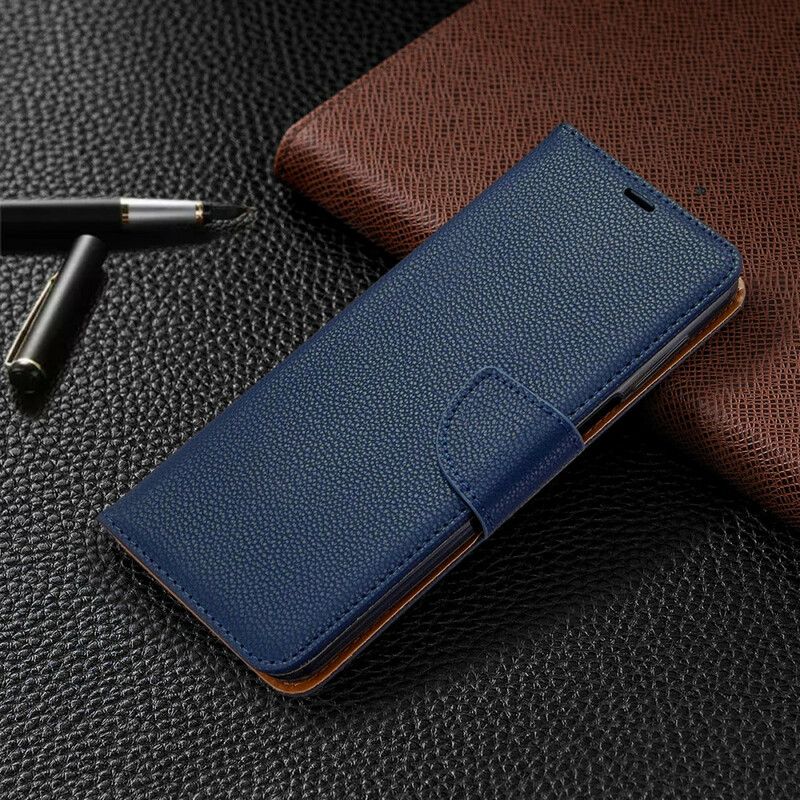 Folio Deksel Til Xiaomi Redmi Note 9S / Note 9 Pro Litchi Skinneffekt