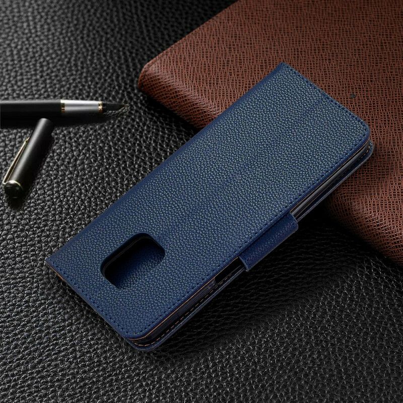 Folio Deksel Til Xiaomi Redmi Note 9S / Note 9 Pro Litchi Skinneffekt