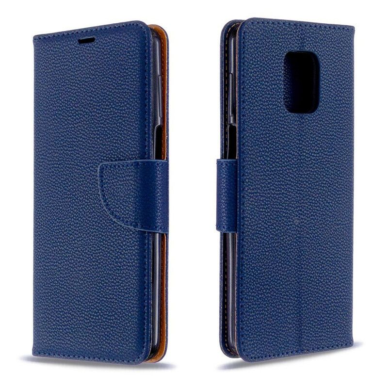 Folio Deksel Til Xiaomi Redmi Note 9S / Note 9 Pro Litchi Skinneffekt