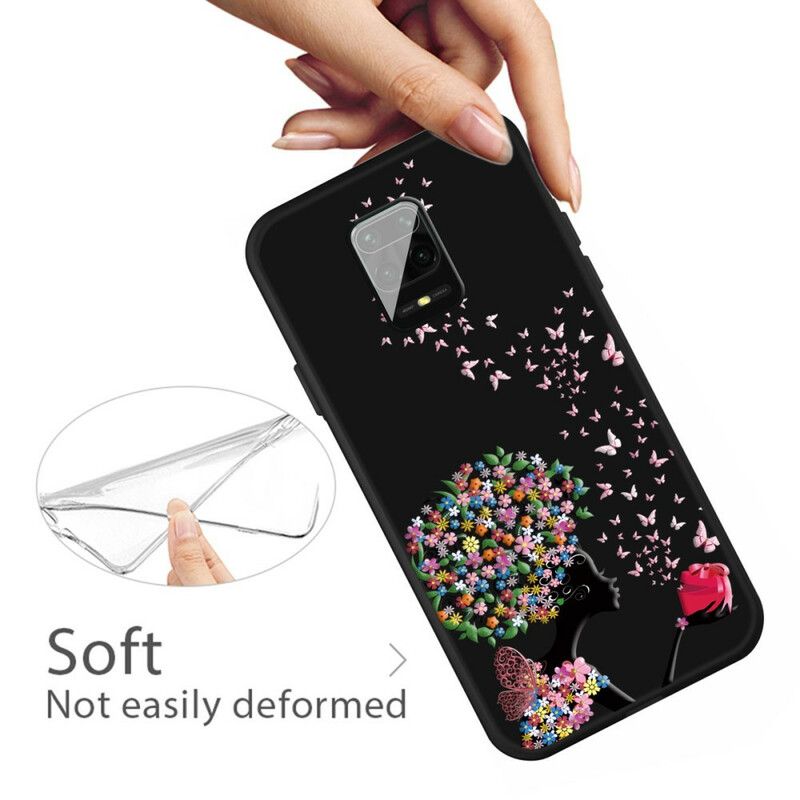 Mobildeksel Til Xiaomi Redmi Note 9S / Note 9 Pro Kvinne Med Blomsterhode
