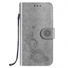 Folio Deksel Til Poco M4 Pro 5G Med Kjede Lace And Strappy Lotus