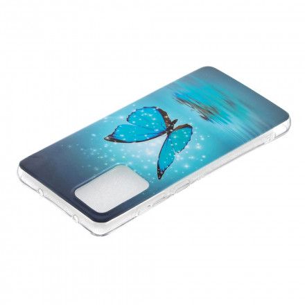 Deksel Til Samsung Galaxy A52 4G / A52 5G / A52s 5G Fluorescerende Blå Sommerfugl