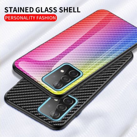Deksel Til Samsung Galaxy A52 4G / A52 5G / A52s 5G Karbonfiberherdet Glass