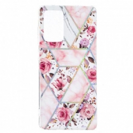 Deksel Til Samsung Galaxy A52 4G / A52 5G / A52s 5G Marmorerte Blomster