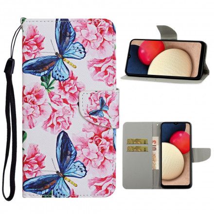 Folio Deksel Til Samsung Galaxy A52 4G / A52 5G / A52s 5G Blomstersommerfuglstropp