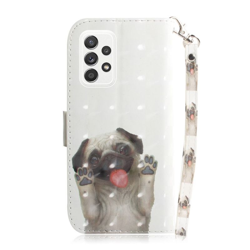 Folio Deksel Til Samsung Galaxy A52 4G / A52 5G / A52s 5G Med Kjede Love My Dog Strap