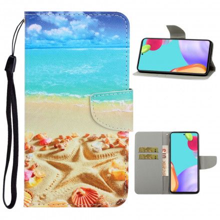 Folio Deksel Til Samsung Galaxy A52 4G / A52 5G / A52s 5G Med Kjede Thong Beach