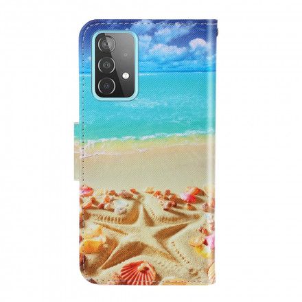 Folio Deksel Til Samsung Galaxy A52 4G / A52 5G / A52s 5G Med Kjede Thong Beach