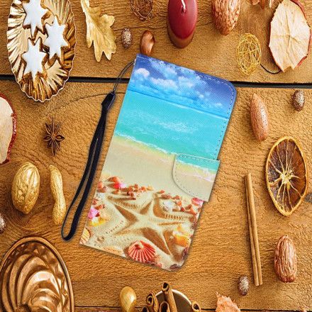 Folio Deksel Til Samsung Galaxy A52 4G / A52 5G / A52s 5G Med Kjede Thong Beach