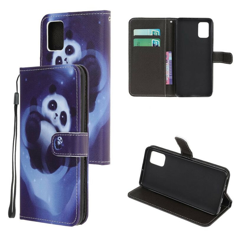 Folio Deksel Til Samsung Galaxy A52 4G / A52 5G / A52s 5G Med Kjede Thong Space Panda