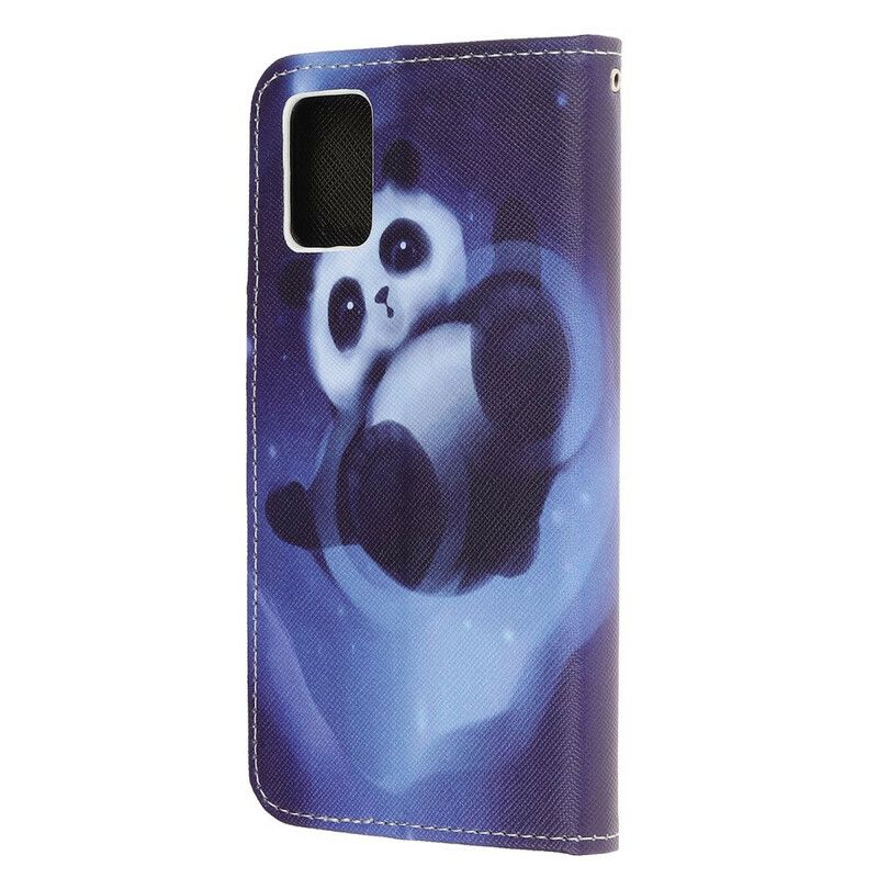 Folio Deksel Til Samsung Galaxy A52 4G / A52 5G / A52s 5G Med Kjede Thong Space Panda