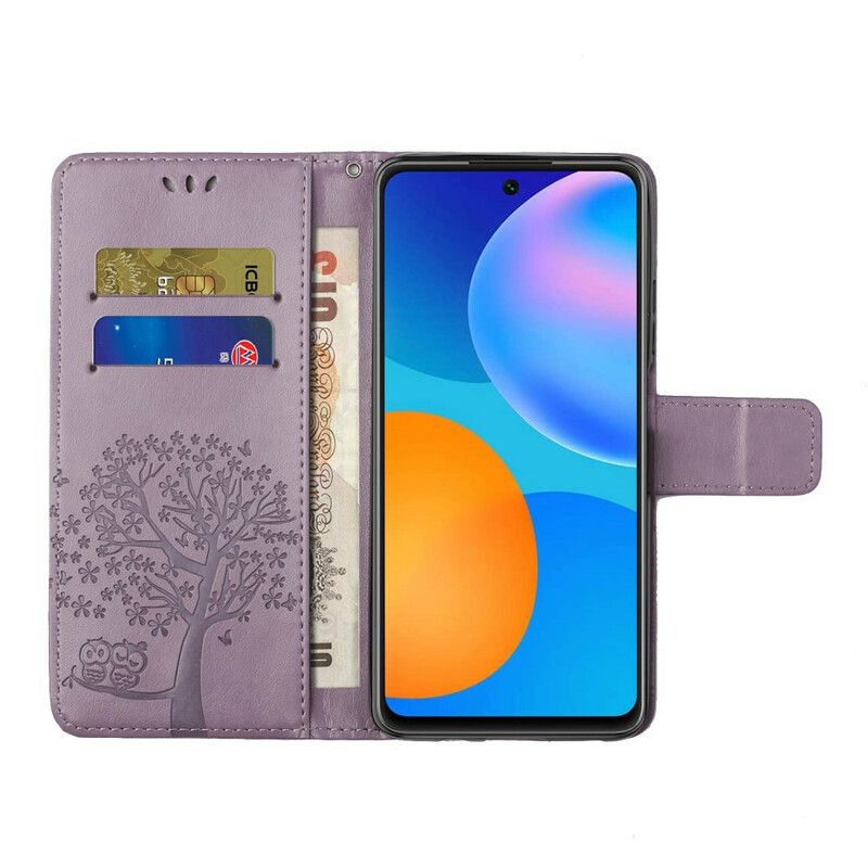 Folio Deksel Til Samsung Galaxy A52 4G / A52 5G / A52s 5G Med Kjede Tre Og Ugler