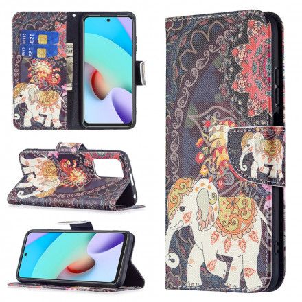 Folio Deksel Til Xiaomi Redmi 10 Indiske Elefanter