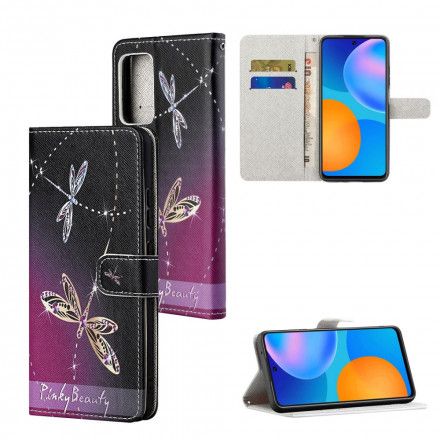 Folio Deksel Til Xiaomi Redmi 10 Med Kjede Thong Dragonflies