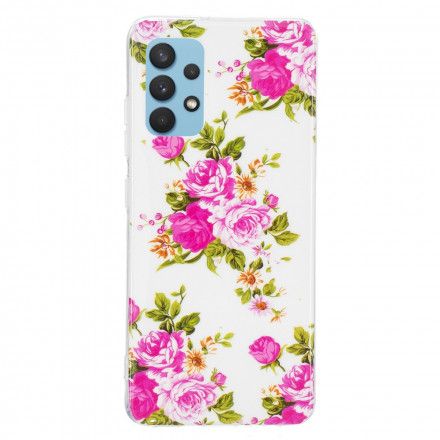 Deksel Til Samsung Galaxy A32 4G Fluorescerende Liberty-blomster