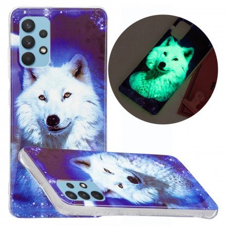 Deksel Til Samsung Galaxy A32 4G Fluorescerende Wolf Series