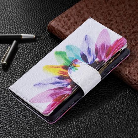 Folio Deksel Til Samsung Galaxy A32 4G Blomsterlomme Med Glidelås