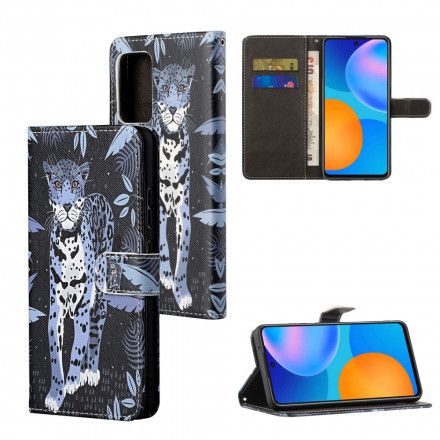 Folio Deksel Til Samsung Galaxy A32 4G Med Kjede Thong Leopard