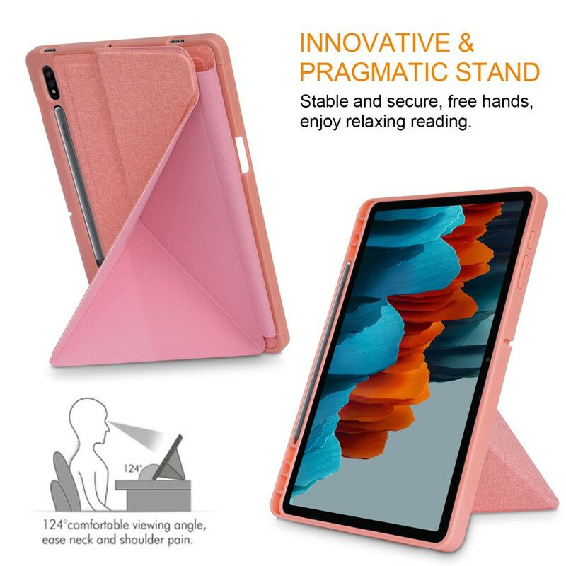 Beskyttelse Deksel Til Samsung Galaxy Tab S7 FE Origami Tekstur