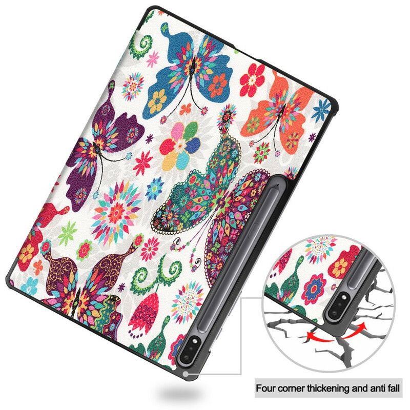 Beskyttelse Deksel Til Samsung Galaxy Tab S7 FE Vintage Blomsterpennholder