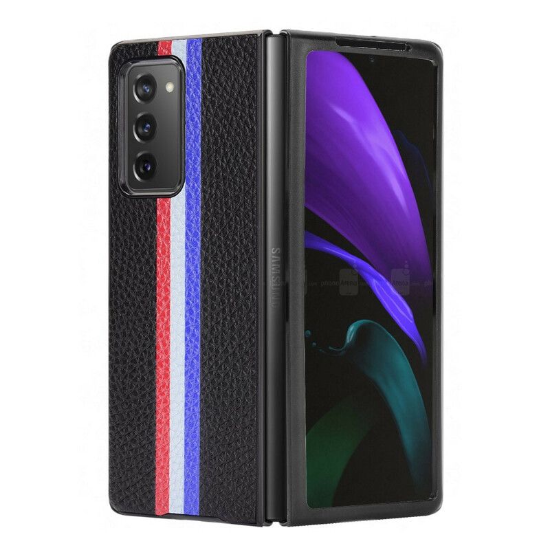 Deksel Til Samsung Galaxy Z Fold 2 Tricolor Litchi Kunstskinn