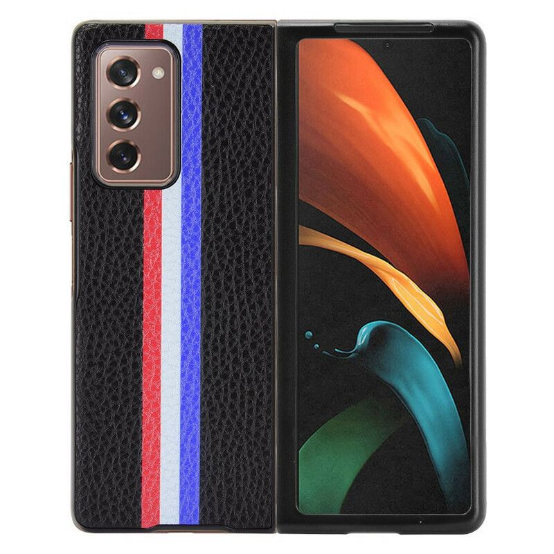 Deksel Til Samsung Galaxy Z Fold 2 Tricolor Litchi Kunstskinn