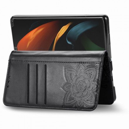 Folio Deksel Til Samsung Galaxy Z Fold 2 Sommerfugldesign Med Snor