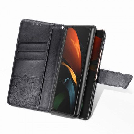 Folio Deksel Til Samsung Galaxy Z Fold 2 Sommerfugldesign Med Snor