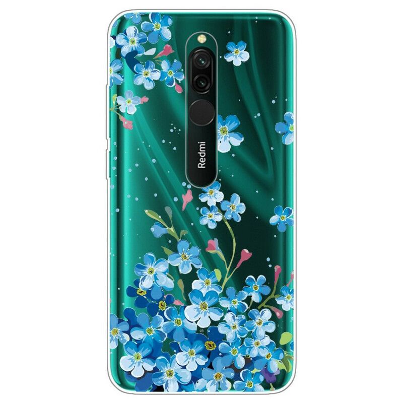 Deksel Til Xiaomi Redmi 8 Bukett Med Blå Blomster