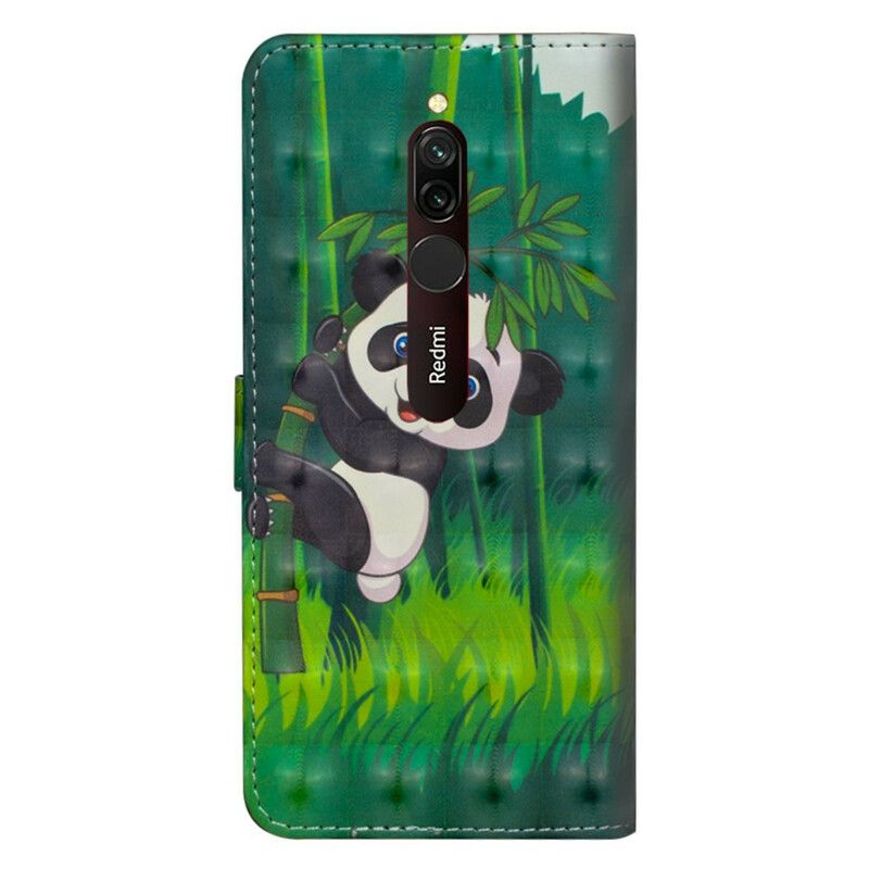 Folio Deksel Til Xiaomi Redmi 8 Panda Og Bambus