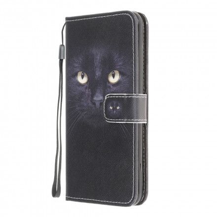 Folio Deksel Til Moto G50 Med Kjede Thong Black Cat Eyes