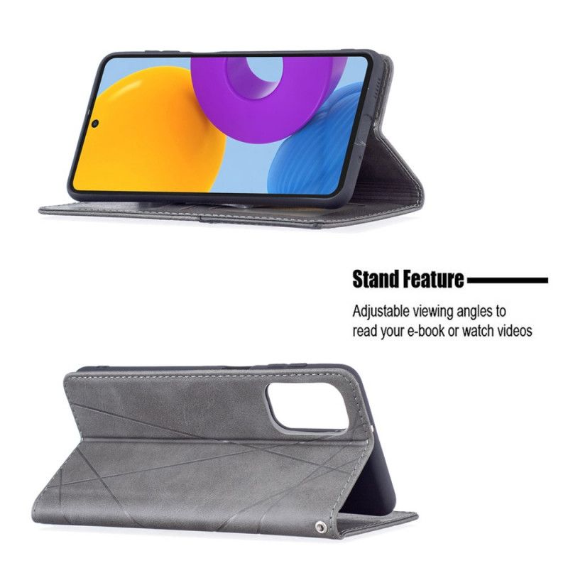 Beskyttelse Deksel Til Samsung Galaxy M52 5G Folio Deksel Imitert Skinnmønster