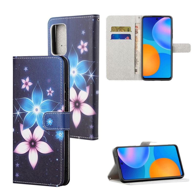 Folio Deksel Til Samsung Galaxy M52 5G Glødende Blomster