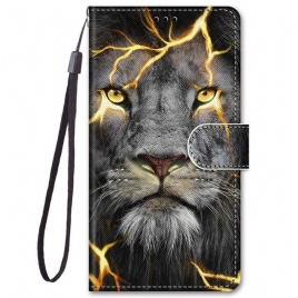 Folio Deksel Til Samsung Galaxy M52 5G Glow In The Dark Lion