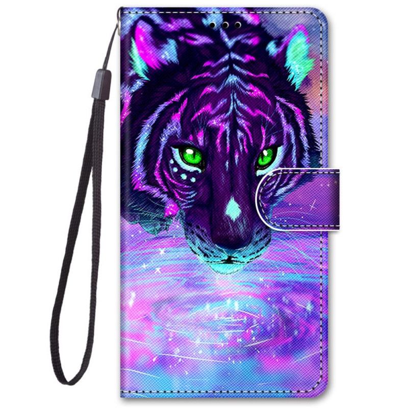 Folio Deksel Til Samsung Galaxy M52 5G Glow In The Dark Tiger