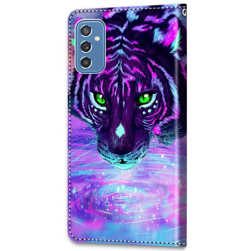 Folio Deksel Til Samsung Galaxy M52 5G Glow In The Dark Tiger